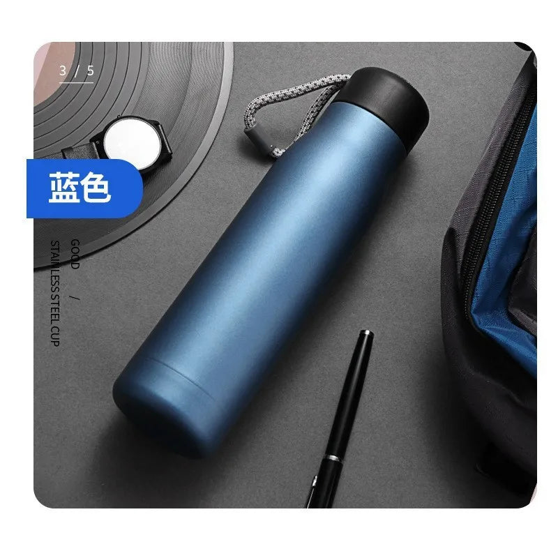 Customizable Stainless Steel Insulated Travel Flask with Carrying Rope