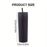 Customizable Matte Skinny Tumbler with Straw, Personalized Name Travel Cup