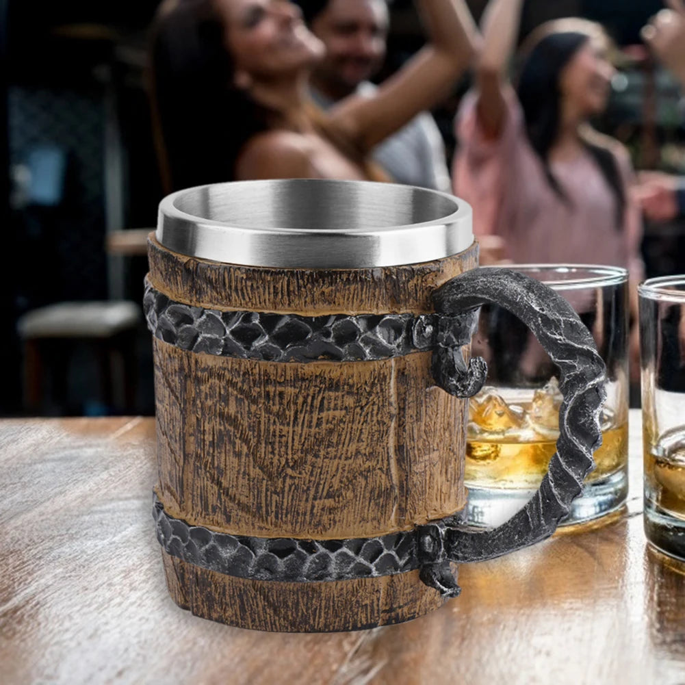 Vintage Barrel Resin Mugs