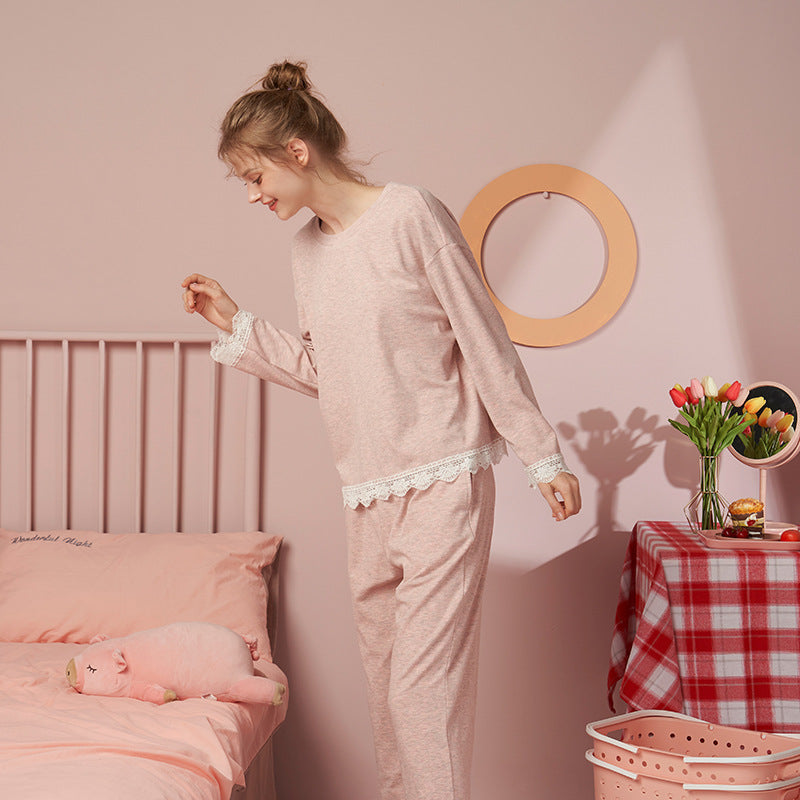 Women's Pajamas Couple Suit Sweet And Simple Can Be Worn Outside Ladies' Homewear Cute