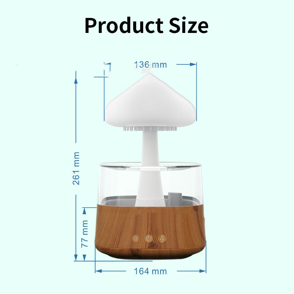 Ultrasonic Atomizing Cloud And Rain Humidifier Wood Grain Seven Color Light Aromatherapy Machine