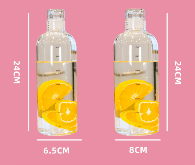 Portable Large Capacity Scale Glass Water Bottle