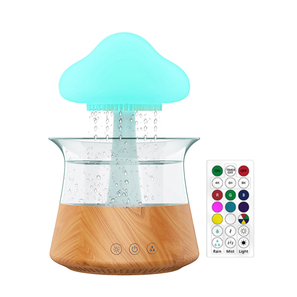 Ultrasonic Atomizing Cloud And Rain Humidifier Wood Grain Seven Color Light Aromatherapy Machine