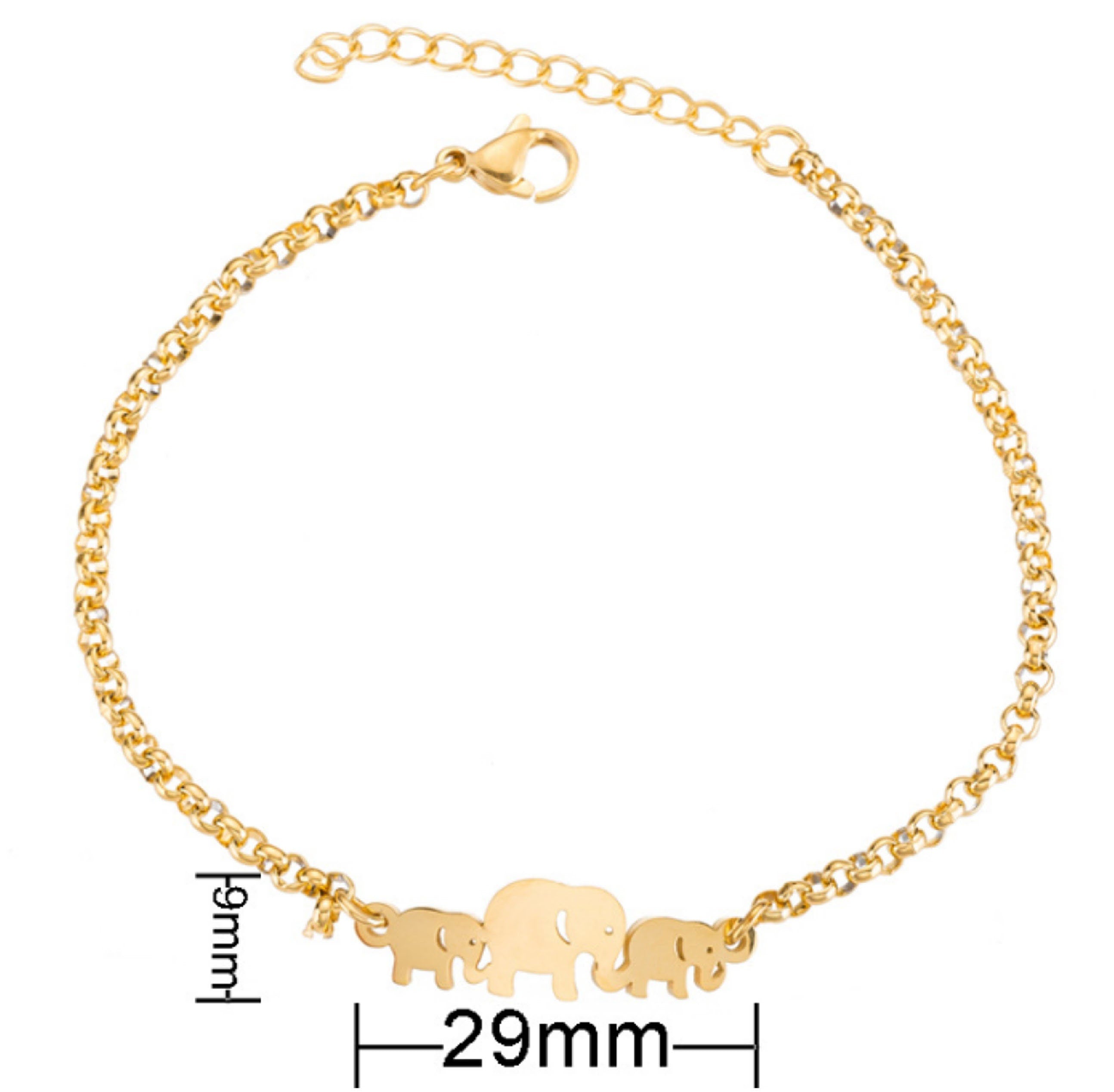 Stainless Steel Lucky Origami Elephant Bracelet Women's Jewelry