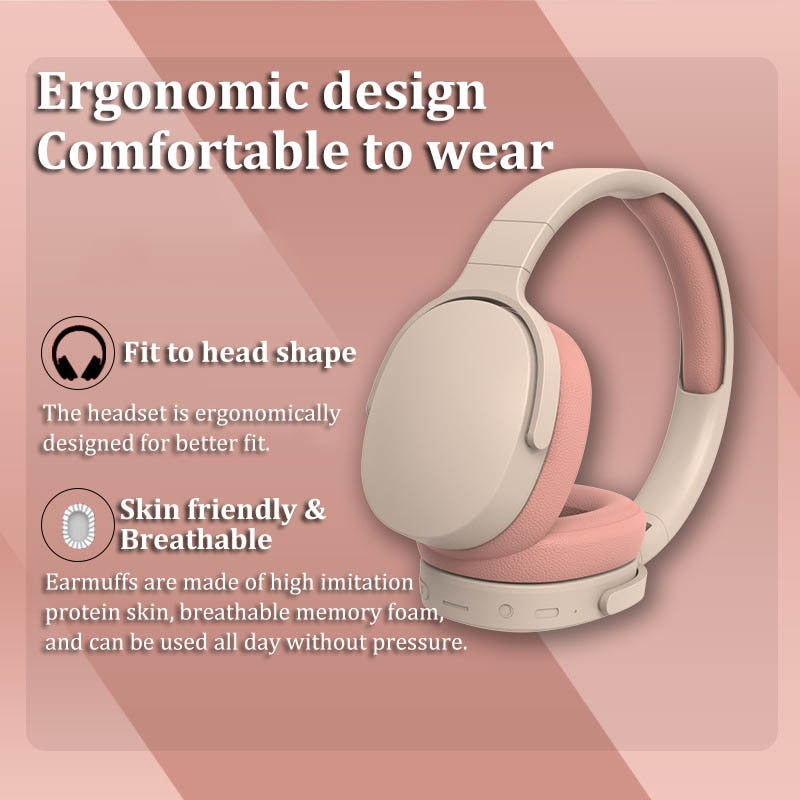 Wireless Bluetooth Headphones, Noise Canceling Headphones Stereo Sound Sport Gaming Headset