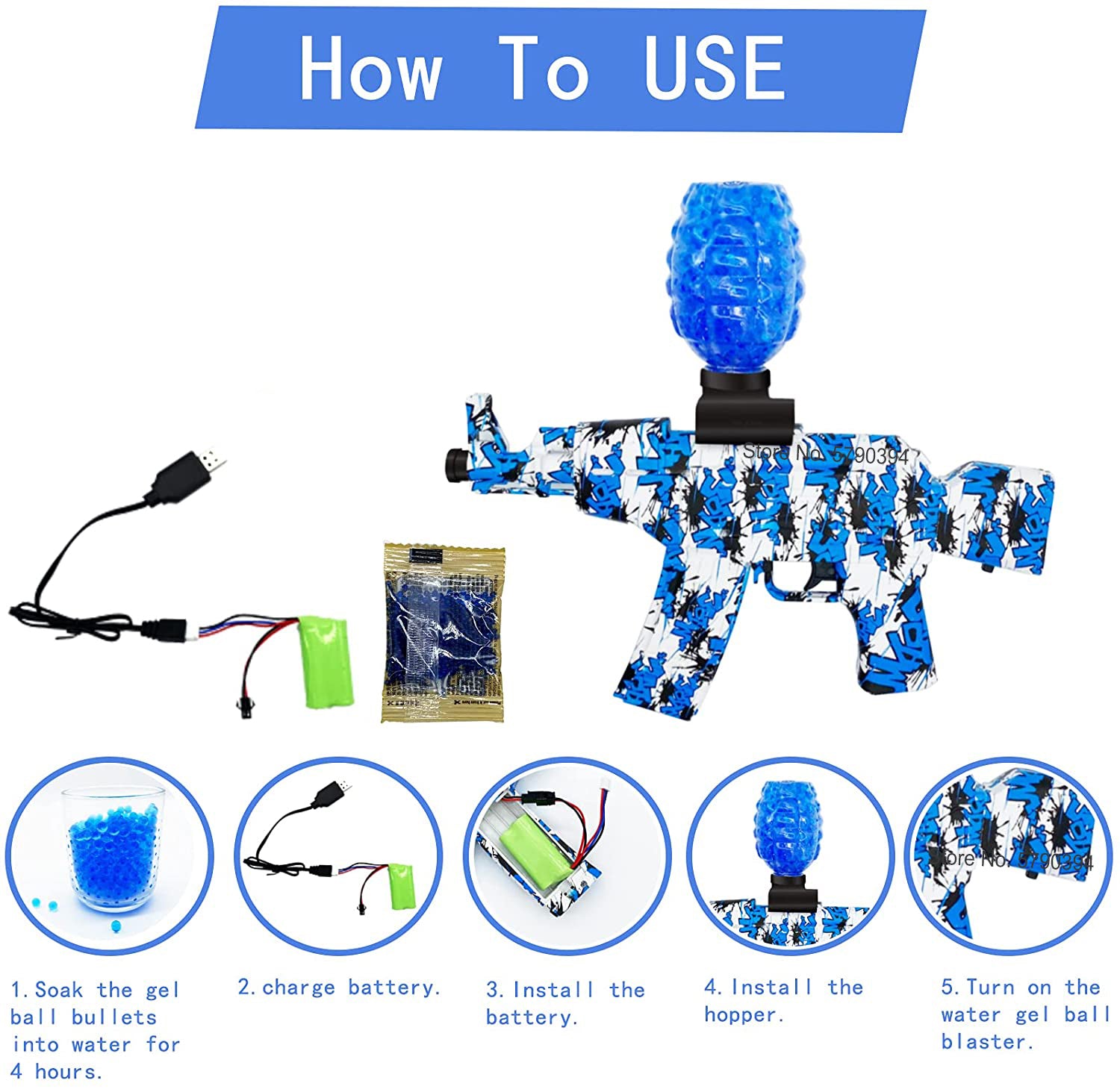 Airsoft Splatter Blaster Gun, Outdoor Indoor Best Gift for Holidays Christmas Birthday, Gel Ball Blaster Splatter Toy, Water Gun Electric Automatic Outdoor Activity