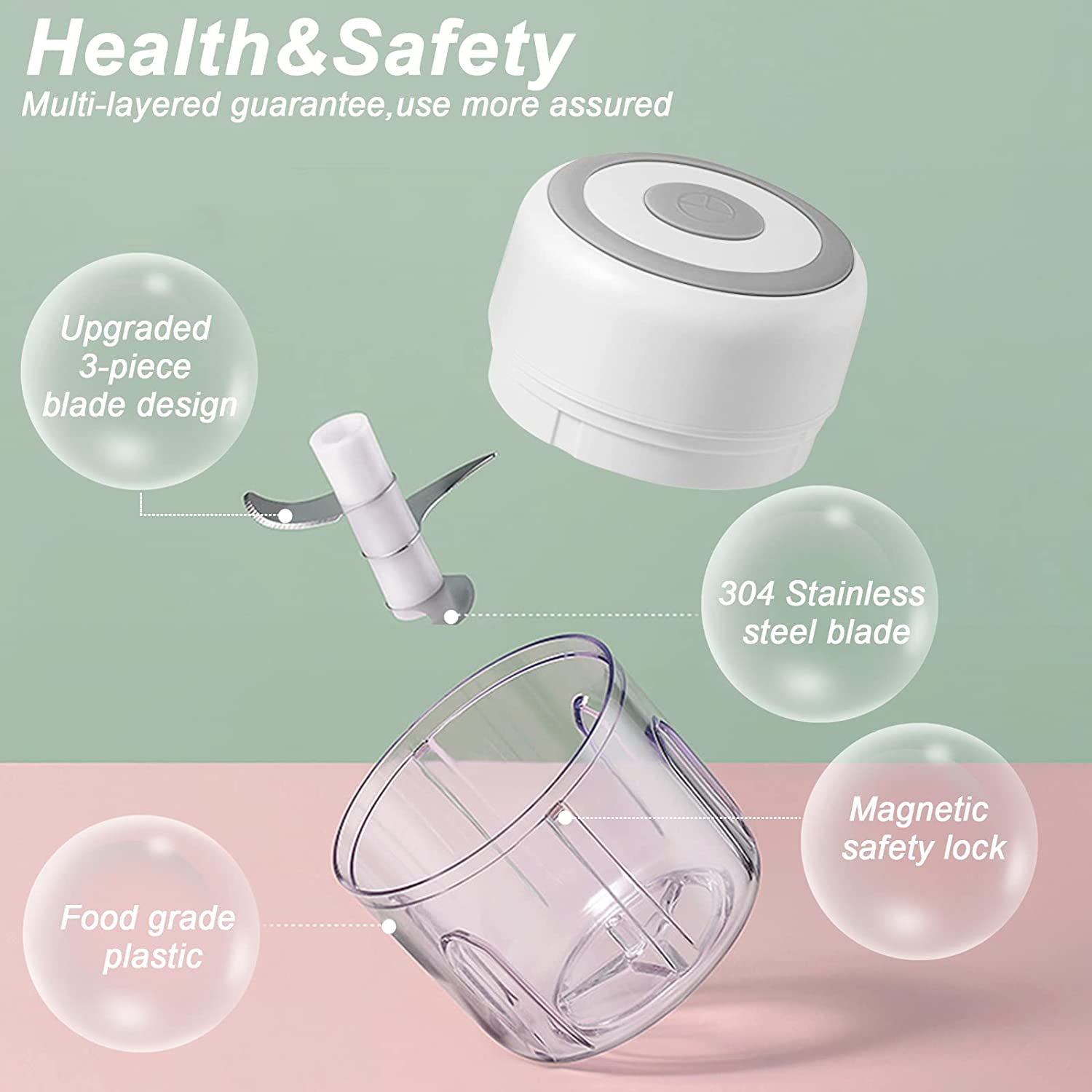 Mini Electric Garlic Chopper-USB Portable Meat Grinder, Vegetable Chopper for Kitchen Gadgets