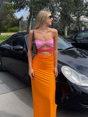 Strapless Beach Dress, Backless Beach Dress, Perfect for Summer Parties