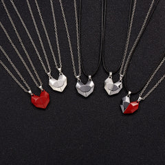 Korean Fashion Magnetic Couple Necklace,  Couple Matching Necklaces, Friend Pairing Necklace, Magnetic Necklace Fashion Jewelry Heart Pendant