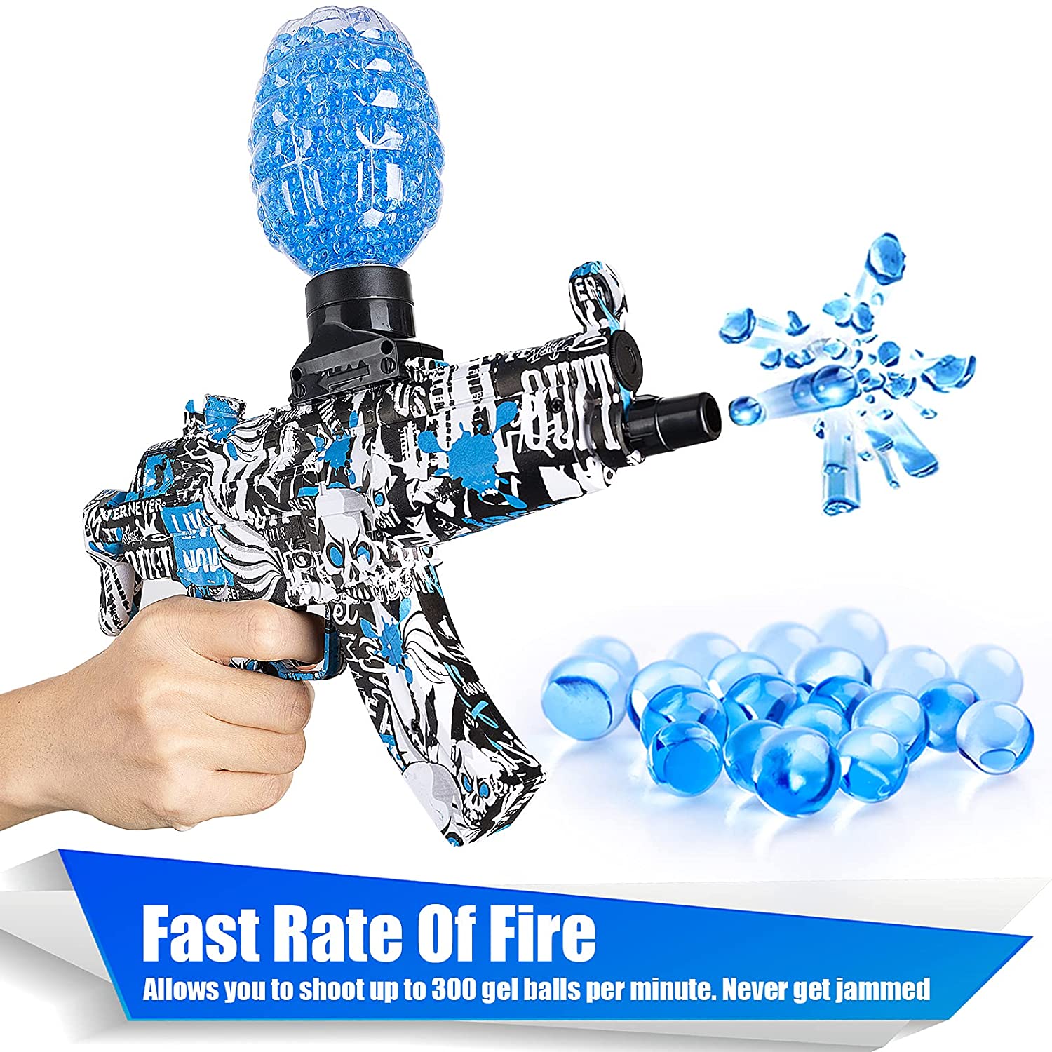 Airsoft Splatter Blaster Gun, Outdoor Indoor Best Gift for Holidays Christmas Birthday, Gel Ball Blaster Splatter Toy, Water Gun Electric Automatic Outdoor Activity