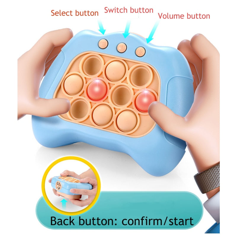 Electronic Poplight Fidget Game, Quick Push Pop Fidget Toy Handheld Gaming Console For Stress, Quick Push Bubble Handheld Game Console, Portable Anti-Stress Toy for Kids Relief, Memory Training and Concentration, Bubble Sensory, Fidget Toys, Bubble Squeez
