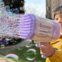 Bubble Gun Toy, 69 Holes Rocket Bubble Gun, Summer Toy, Bubble Gun with Light for Summer, Big Bubble Machine Gun, Toddler Outdoor Toys for Kids Ages 3+, Gifts for 3 5 6 7 Year Old Boys, Girls, Adults