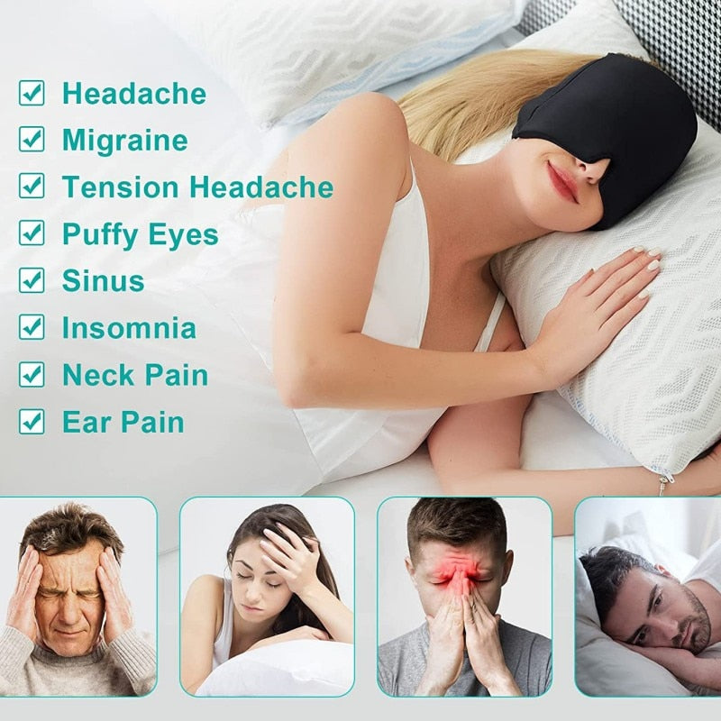 Headache Relief Ice Pack, Cold Compress for Migraine Relief, Super Soft Ice Pack Head Wrap, Cold Therapy, Headache Relief Cap