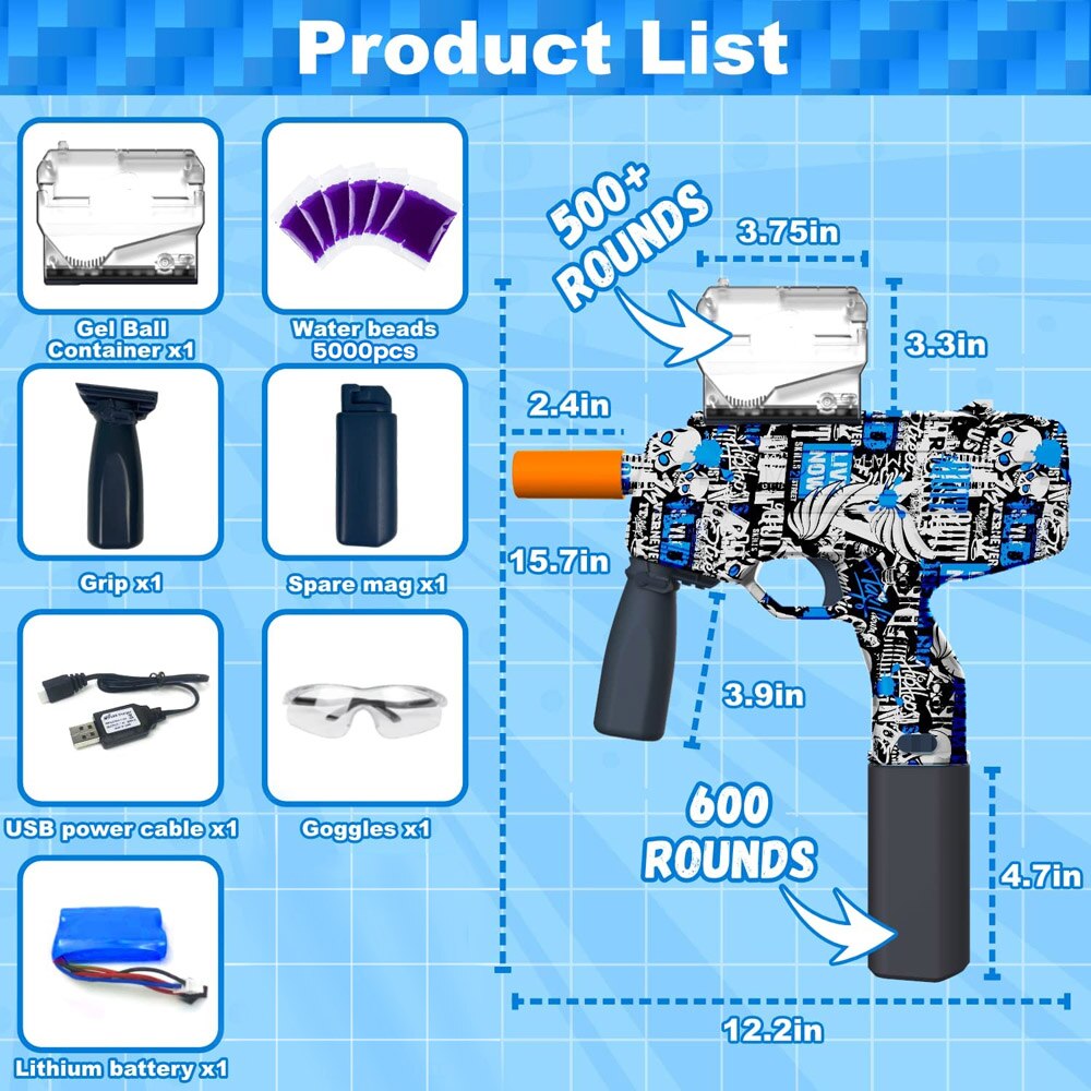 Ball Blaster Gel Shooter Gun Toy, Outdoor Games Toy For Kids Age 12+
