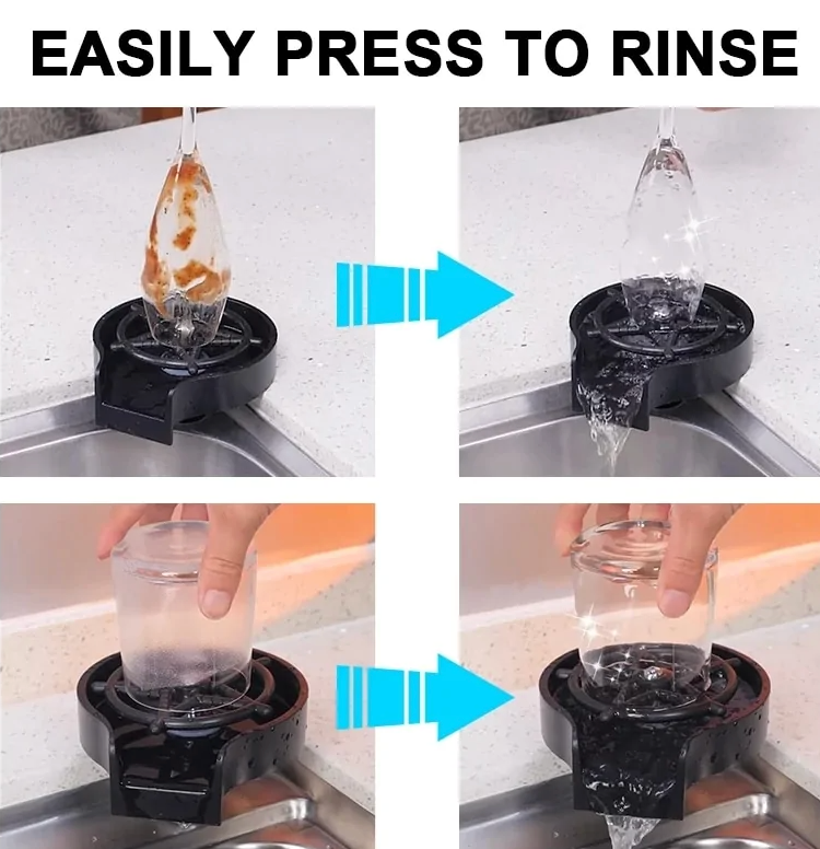 Glass Rinser for Kitchen, Kitchen Sink Accessories, Unlacquered Brass Bar Glass Rinser