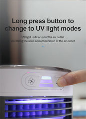 Mini Air Conditioner, Mini Portable Air Conditioner, Multi Speed Fan, Built In Rechargeable Battery - USB, Air Cooling Fan for Home and Office Use