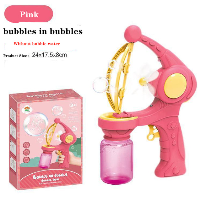 Bubble Gun Toy, 69 Holes Rocket Bubble Gun, Summer Toy, Bubble Gun with Light for Summer, Big Bubble Machine Gun, Toddler Outdoor Toys for Kids Ages 3+, Gifts for 3 5 6 7 Year Old Boys, Girls, Adults