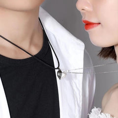 Korean Fashion Magnetic Couple Necklace,  Couple Matching Necklaces, Friend Pairing Necklace, Magnetic Necklace Fashion Jewelry Heart Pendant