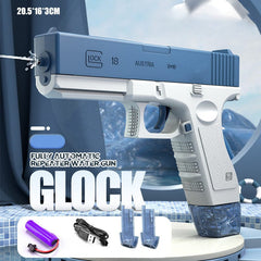 Water Gun,Glock Electric Water Pistol Gun 2023, Refillable Automatic long Range Shooting Toy, Summer Beach Toy For Kids Children Fun Gift