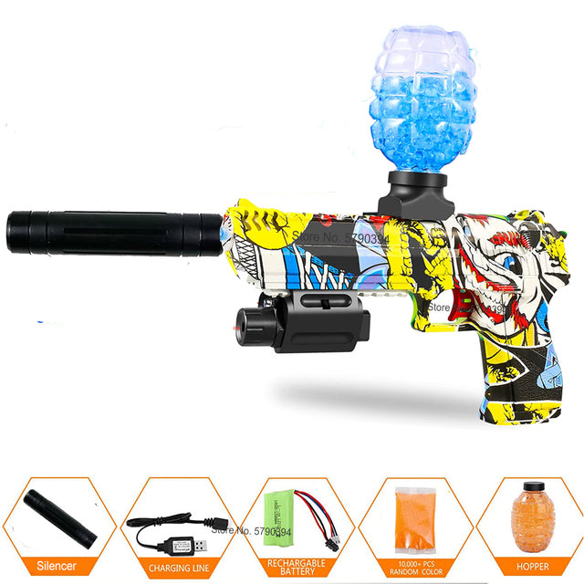 Airsoft Splatter Blaster Gun, Outdoor Indoor Best Gift for Holidays Christmas Birthday, Gel Ball Blaster Splatter Toy, Water Gun Electric Automatic Outdoor Activity