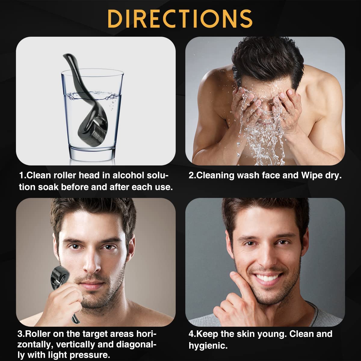 Derma Face Roller, Cosmetic for Facial, Body, Beard Growth & Hair Growth