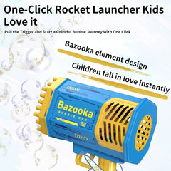 Bubble Gun Toy, 69 Holes Rocket Bubble Gun, Summer Toy, Bubble Gun with Light for Summer, Big Bubble Machine Gun, Toddler Outdoor Toys for Kids Ages 3+, Gifts for 3 5 6 7 Year Old Boys, Girls, Adults