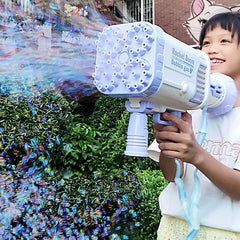 Electric Bubble Gun, Automatic Soap Rocket Bubbles Machine