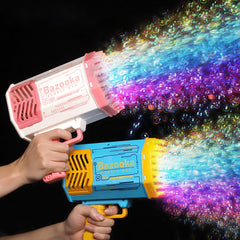 Bubble Gun Toy, 69 Holes Rocket Bubble Gun, Summer Toy, Bubble Gun with Light for Summer, Big Bubble Machine Gun, Toddler Outdoor Toys for Kids Ages 3+, Gifts for 3 5 6 7 Year Old Boys, Girls, Adults