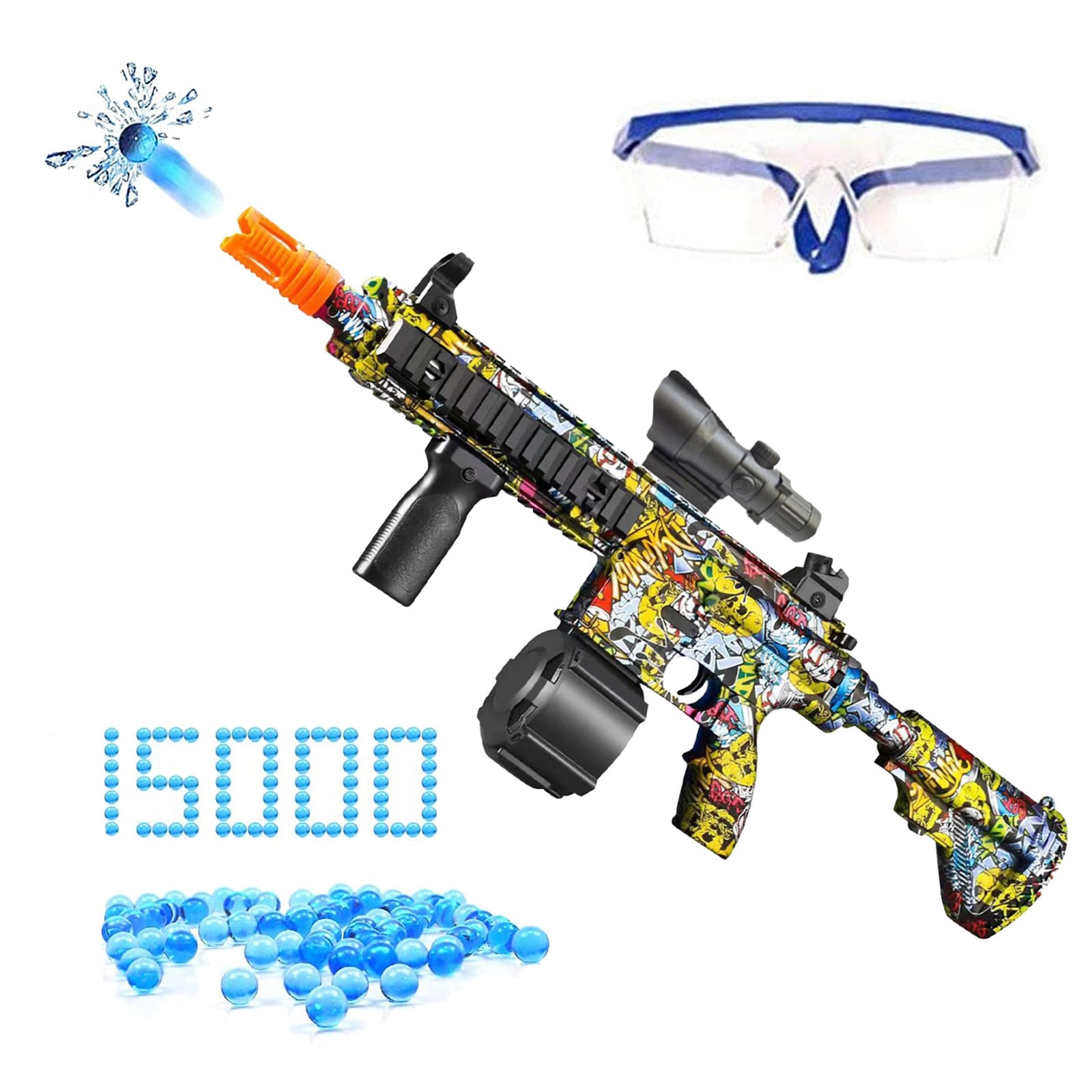 Two-in-one Gel Ball Blaster, Gel Ball Blaster Gun, Gift for Kids&Adults, Water Gun Launcher Toy, Paintball Style Activity, Splat Gun, Water Gun Electric Automatic and Manual Outdoor Activity